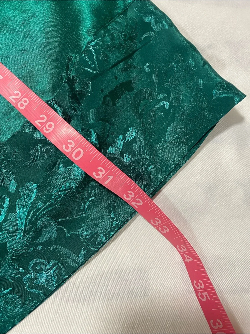 90’s Victoria's Secret gold label  Emerald Satin Kimono Robe with Jacquard Trim
